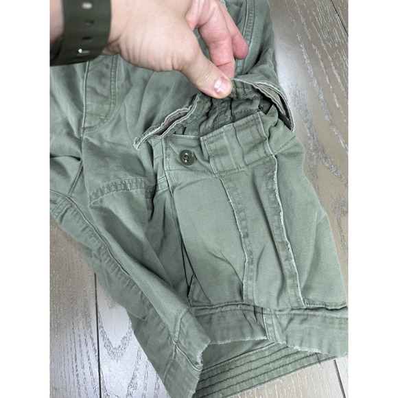 Vtg Abercrombie Fitch Cargo Shorts Mens Size 32 Green Thrashed Y2K Distressed - Picture 5 of 12